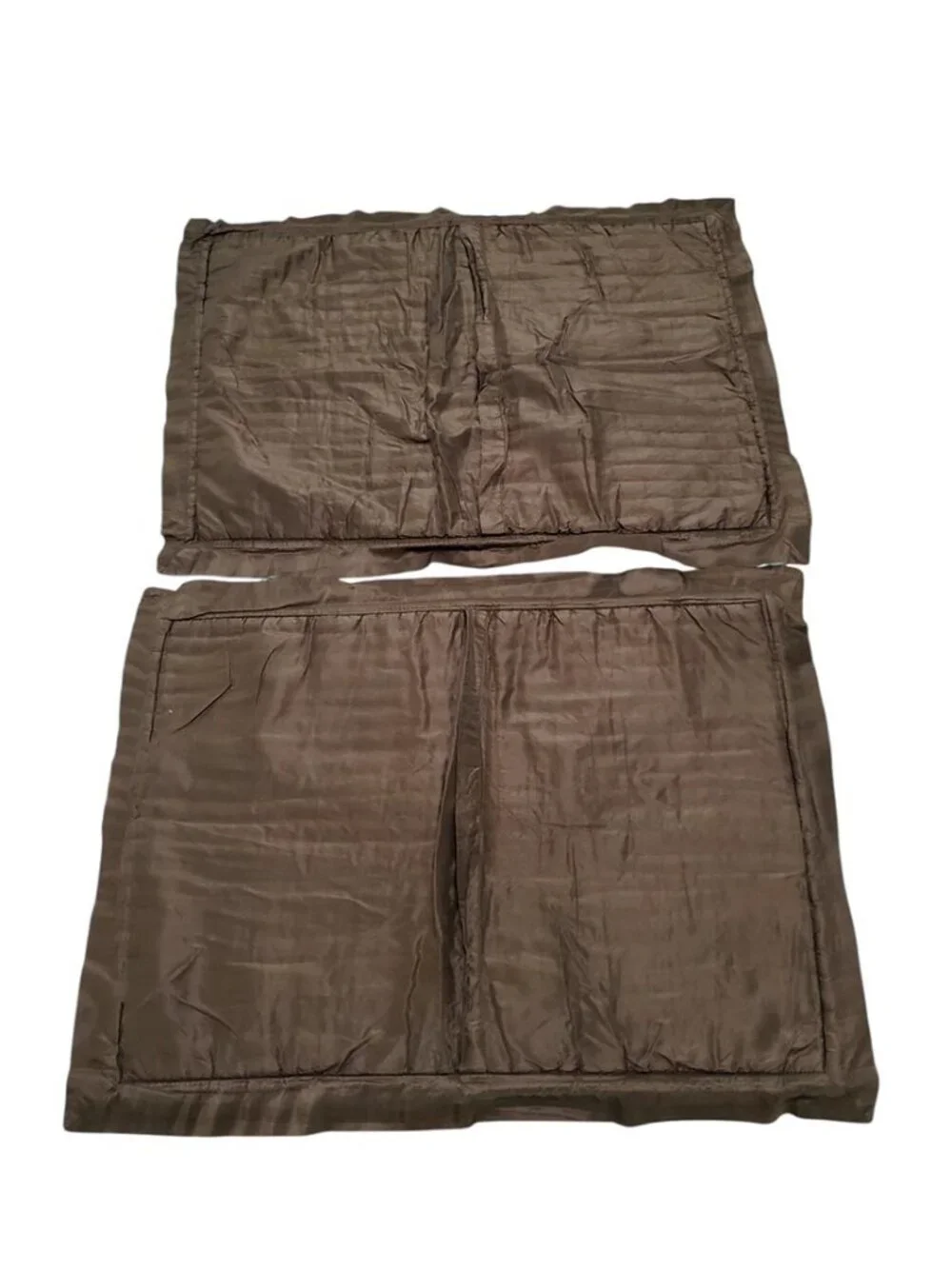 Restoration Hardware Lot of 2 Channeled Silk Standard Shams 20x28 Bedding Brown